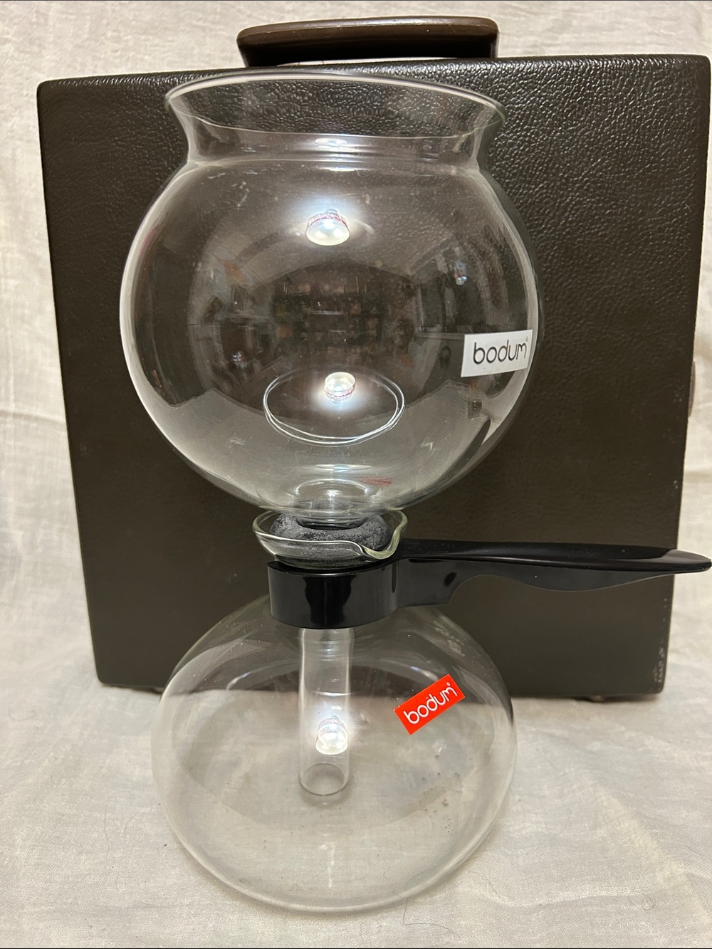 Bodum Glass Vacuum Coffee Maker with Black Handle and Clear Glass